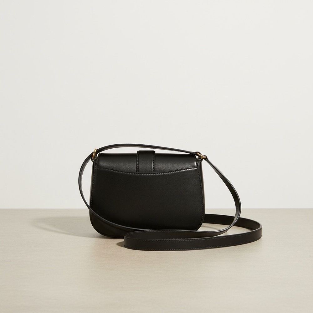 Kate Spade Black Leather Saddle Crossbody Bag NWT Gold Hardware Dust Bag Classic - Picture 15 of 17